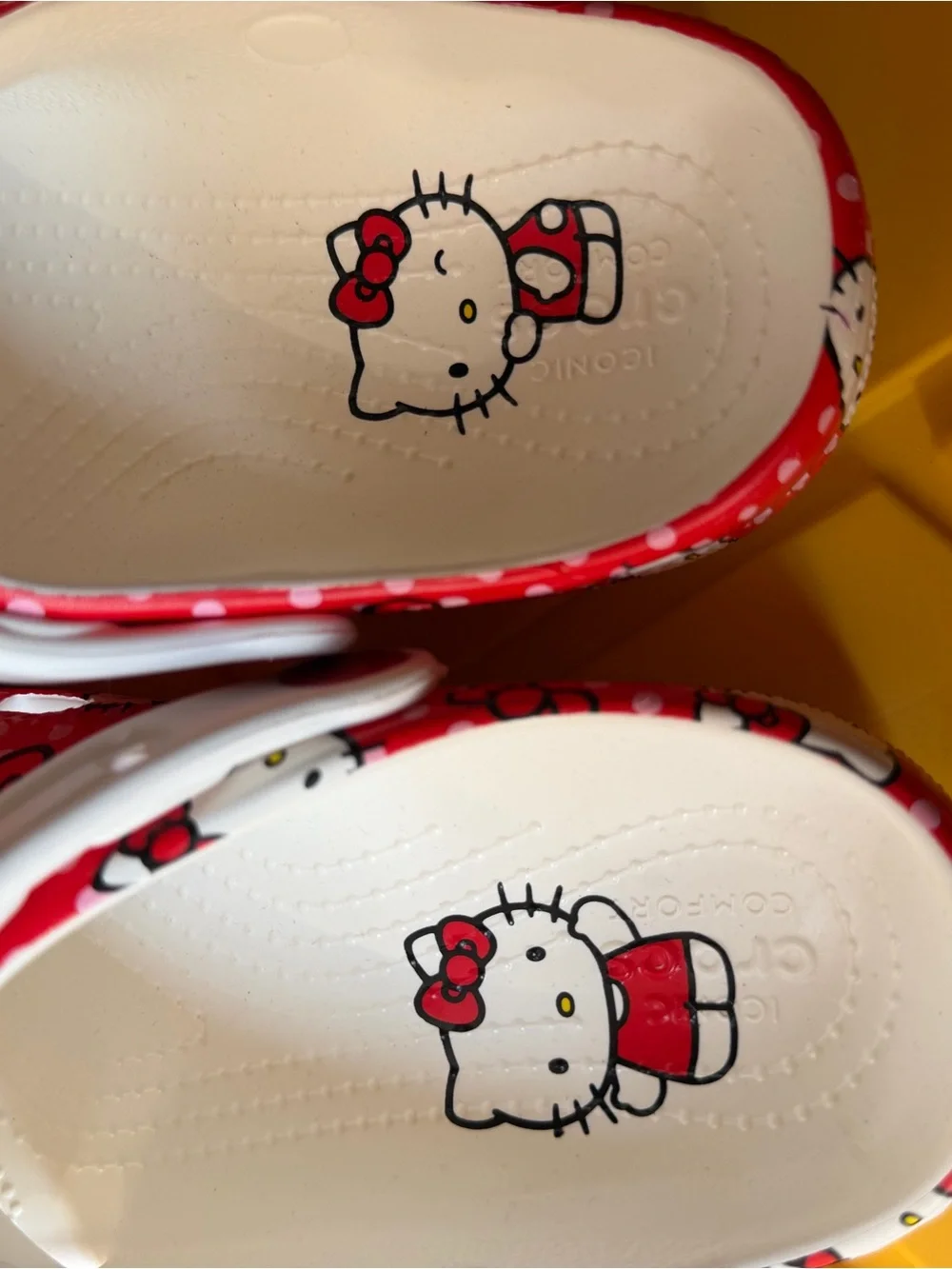 Hello Kitty Red and White Kids Slip-On Clogs with Bow Accents
